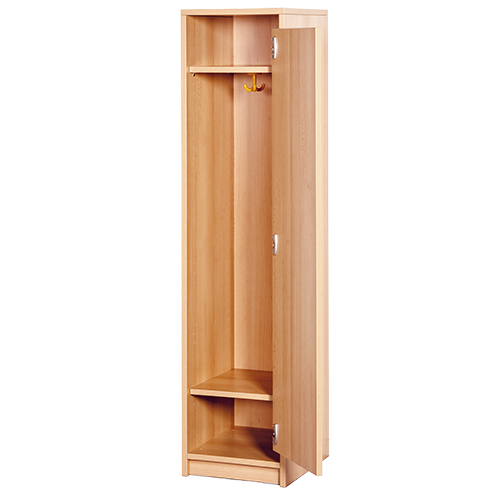 Beistellschrank für Garderobe B/H/T: 36x158x40 cm, verkürzte Tür rechts, mit Hut- und Schuhboden, aus feuerhemmendem Material, Garderoben-Dreifachhaken