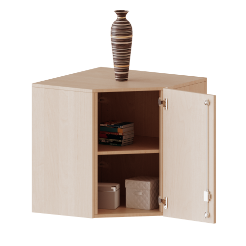 Innenecke Aufsatzschrank, 2 Ordnerhöhe - Serie evo180 B/H/T: 90x72x90 cm, Für 60 cm tiefe Schrankwände, Tür öffnet nach rechts