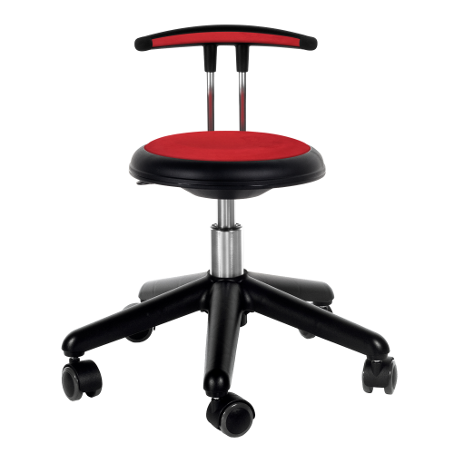 Genito Eco Drehstuhl mit Gaslift Höhenverstellung und Rückenlehne Höhenverstellung: 30-38 cm, fahrbar, Kunstleder rot