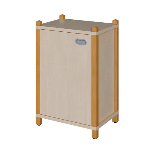 Stollen-Schrank, 1-türig B/H/T: 56x80x40 cm, Schrank mit 2 verstellbaren Einlegeböden bzw. 3 Fächern, Tür öffnet nach links