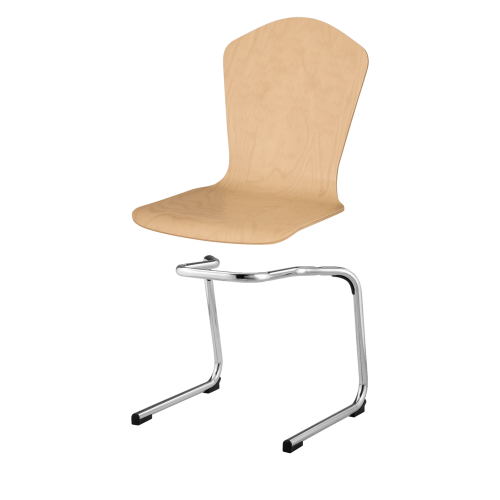 Stapelstuhl mit Schale "London" und Chromgestell Sitzhöhe: 46 cm, Sitzschale London mit Gestell "Detroit", verchromt