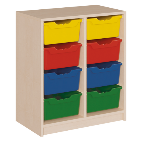 Regal mit ErgoTray-Boxen in Korpusbauweise B/H/T: 70.5x80x40 cm, 8 hohe ErgoTray-Boxen
