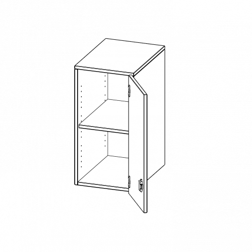 Aufsatzschrank für ErgoTray Serie, 2 Ordnerhöhen - Serie evo180 B/H/T: 36,1x72x60 cm, 1 Tür, Tür öffnet rechts
