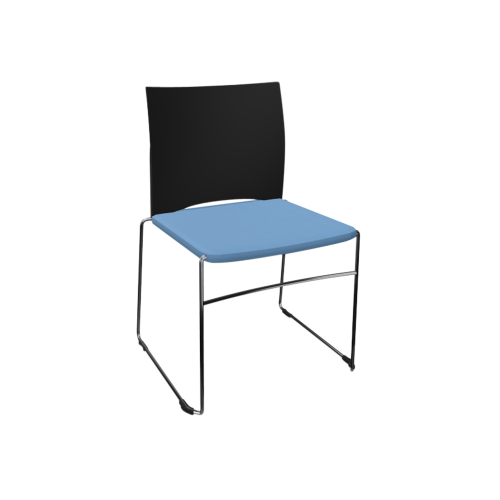Stuhl Diane mit Rückenlehne aus Kunststoff B/H/T: 58x85x53 cm, Gestellfarbe schwarz, mit Armlehne, Stoffgruppe C2 (Standard)