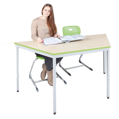 Tischserie "Classic" Trapeztisch Melamin B/H/T: 130x65/57 cm, Tischgestell mit Quadratrohrfüssen 30 x 2 mm, die Tischhöhe, Dekor und Gestellfarbe sind wählbar