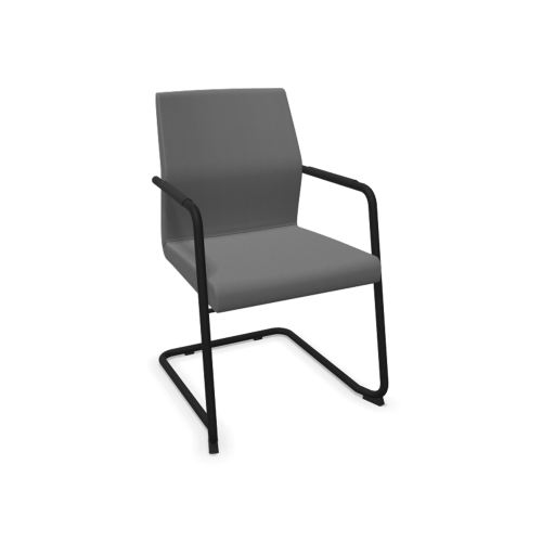 Stuhl Ana mit Kufengestell B/H/T: 59x92x71 cm, mit Armlehne, Gestellfarbe Chrom, Stoffgruppe C2 (Standard)