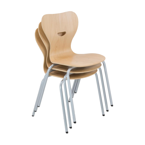 Vierbeinstuhl mit Sperrholz-Sitzschale Sitzhöhe DIN 4 - 38 cm
