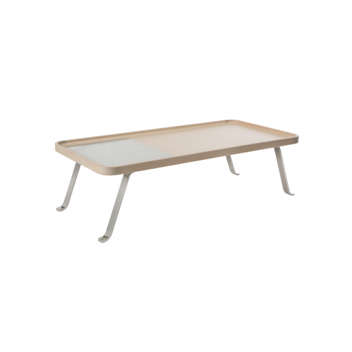 Tisch Ona mit Metallgestell B/H/T:  60x35x120 cm, mit Milchglas, Gestellfarbe Chrom