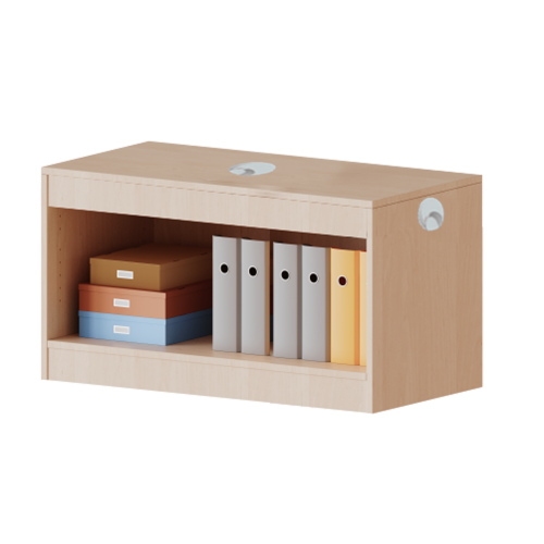 Regal, 1 Ordnerhöhe mit Kabelkanal B/H/T: 100x56x40 cm, inclusive Kabeldurchlässen zur Stromversorgung