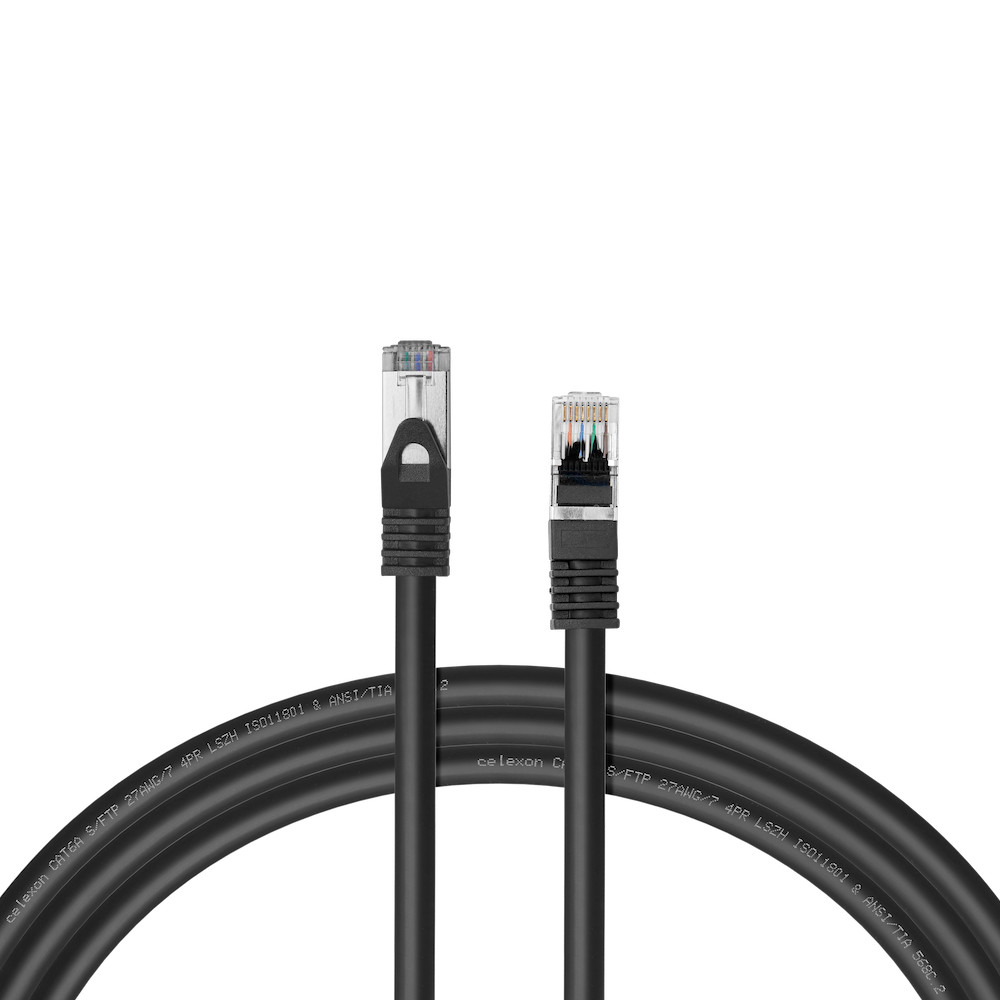 celexon CAT 6A Patchkabel - S/FTP 20,0m, schwarz