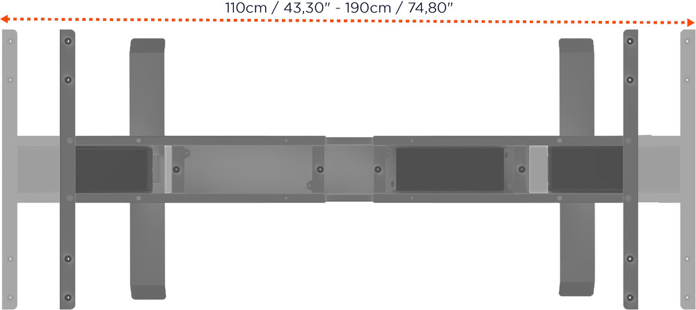 celexon elektrisch höhenverstellbarer Schreibtisch Professional eAdjust-58123 - grau, inkl. HPL Tischplatte 175 x 75 cm