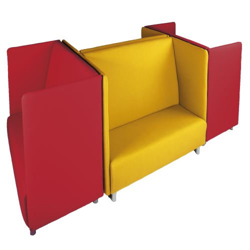 Akustiksofa 2-3 Sitzer, Bezug schwer entflammbar, 4er Set B/H/T: 146x132x77 cm