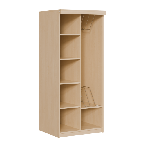 Liegepolsterregal mit Vorhang für 130-150 cm lange Polster, mit Fächern B/H/T: 80x190x72 cm, für bis zu 4 Matratzen, Bettwäschefächer, in Korpusbauweise