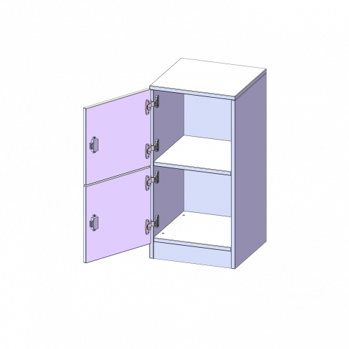 Schließfachschrank, 2 Ordnerhöhen - Serie evo180 B/H/T: 40,5x82x40 cm, 2 Schließfächer, Türen öffnen nach links, mit Sockel (81 mm)