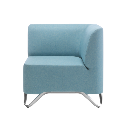 BOXIT - Designer Ecksessel B/H/T: 75x74x75 cm, Sitzhöhe: 43 cm, Gestellfarbe schwarz, Bezug Stoff