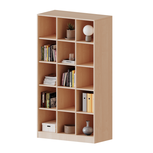 Regal, dreireihig, 5 Ordnerhöhen - evo180 Serie B/H/T: 104,5x190x40 cm, mit Sockel (81 mm) und Mittelwand, ohne Boxen, 12 Einlegeböden