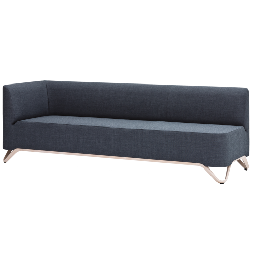 BOXIT 3er Designer Sofa mit Armlehne B/H/T: 205x74x75 cm, Sitzhöhe: 43 cm, Armlehne rechts, Gestell aus Holz, Bezug Kunstleder