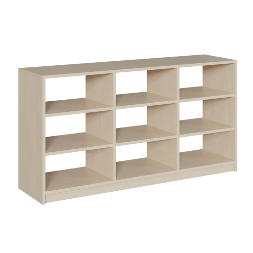 Korpus-Raumteilerregal, dreiteilig B/H/T: 152x80x40 cm, mit 2 Mittelwänden und 2 Einlegeböden je Segment; beidseitig offenes Regal - ohne Rückwand