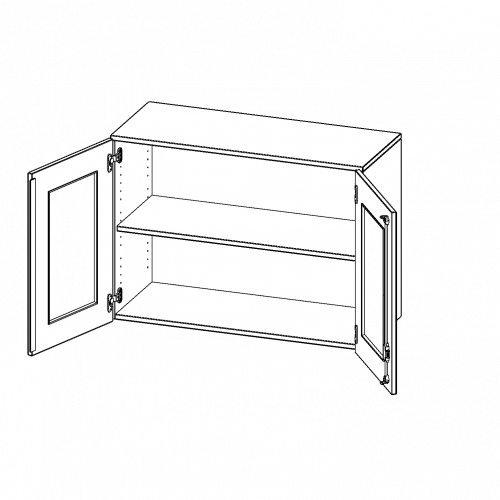 Aufsatzschrank, 2 Ordnerhöhen - Serie evo180 B/H/T: 100x72x40 cm, 2 Türen mit Glaseinsatz, abschließbar