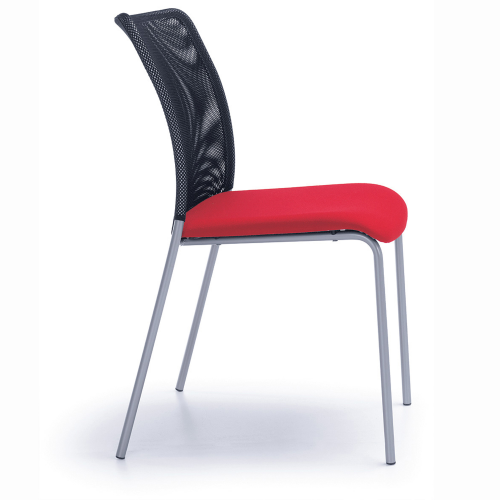 Konferenzstuhl SOLA mit 4-Fußgestell B/H/T: 50x88x58 cm, Sitzhöhe: 50 cm, mit schwarzem Gestell