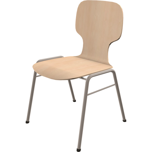 Schalenstuhl stapelbar mit Rundrohrgestell Stapelstuhl mit Sitzschale und Vierfuß- Rundrohrgestell