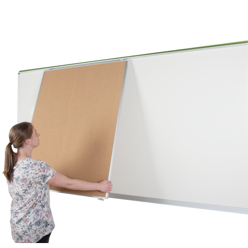 Korklinoltafel für XXL Media-Rail 1 Wandtafel, doppelseitig B/H:100x126 cm, grau