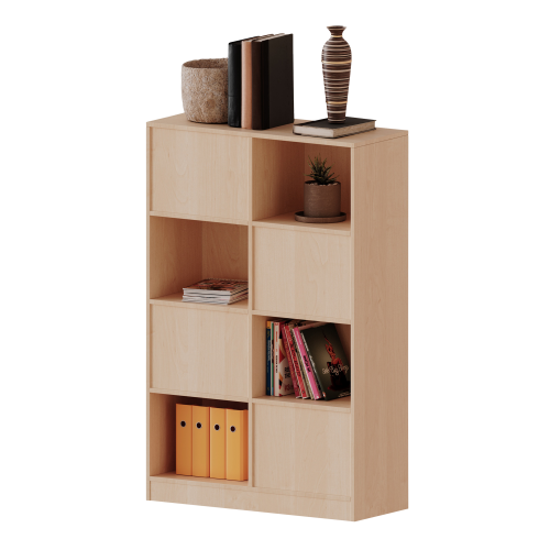 Raumteiler Regal, 4 Ordnerhöhen - Serie evo180 B/H/T: 100x154x40 cm, 8 Fächer, wechselseitig angeordnet, mit Sockel (81 mm)