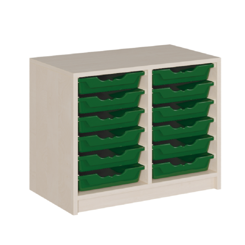 Regal mit ErgoTray-Boxen in Korpusbauweise B/H/T: 70.5x60x40 cm, 12 flache ErgoTray-Boxen
