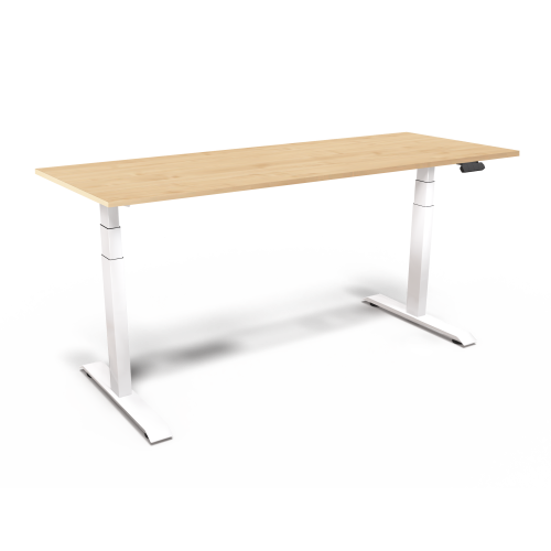 Elektrisch höhenverstellbarer Schreibtisch Gestell in Verkehrsweiß, B/H/T: 140x65-130x80 cm