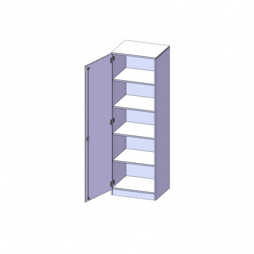 Schrank, 5 Ordnerhöhen - Serie evo180 B/H/T: 60x190x40 cm, 1 Tür, abschließbar, Tür öffnet nach links, mit Sockel (81 mm)