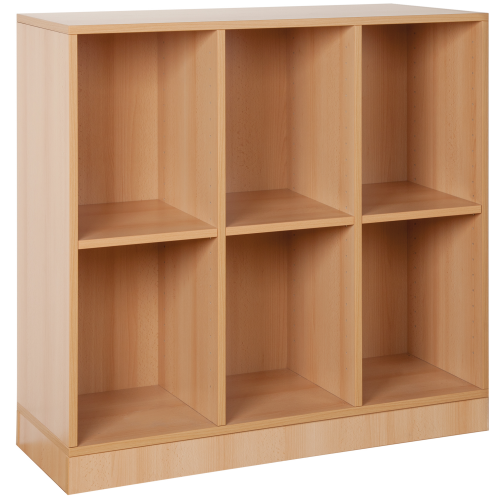 Offenes Regal mit 6 Fächern & Mittelwänden B/H/T 98 x 98 x 40cm, Dekor wählbar, mit Rollen