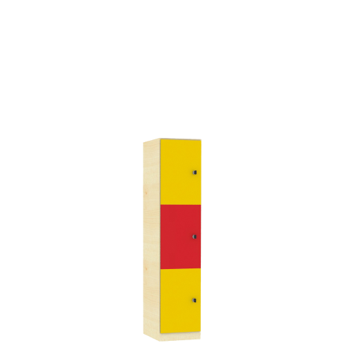 Schließfachschrank Serie SFS, einreihig B/H/T: 41,8x190x50 cm, 1x3 Fächer