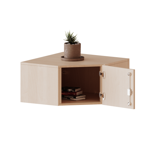 Innenecke Aufsatzschrank, 1 Ordnerhöhe - Serie evo180 B/H/T: 80x36x80 cm, Für 50 cm tiefe Schrankwände, Tür öffnet nach rechts