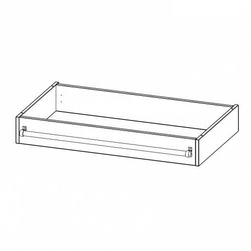 Leiterzarge zur Aufnahme einer Leiter - Serie evo180 Gesamthöhe 15 cm, für 104,5 cm breite und 60 cm tiefe Schrankwände