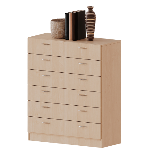 Schubladenschrank, 3 Ordnerhöhen - Serie evo180 B/H/T: 100x118x40 cm, 12 Schubladen, mit Sockel (81 mm)