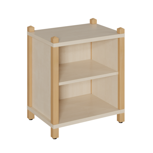 Stollen-Regal mit 2 Fächern B/H/T: 106x60x40 cm, Regal mit 1 verstellbaren Einlegeboden, 3seitig geschlossen
