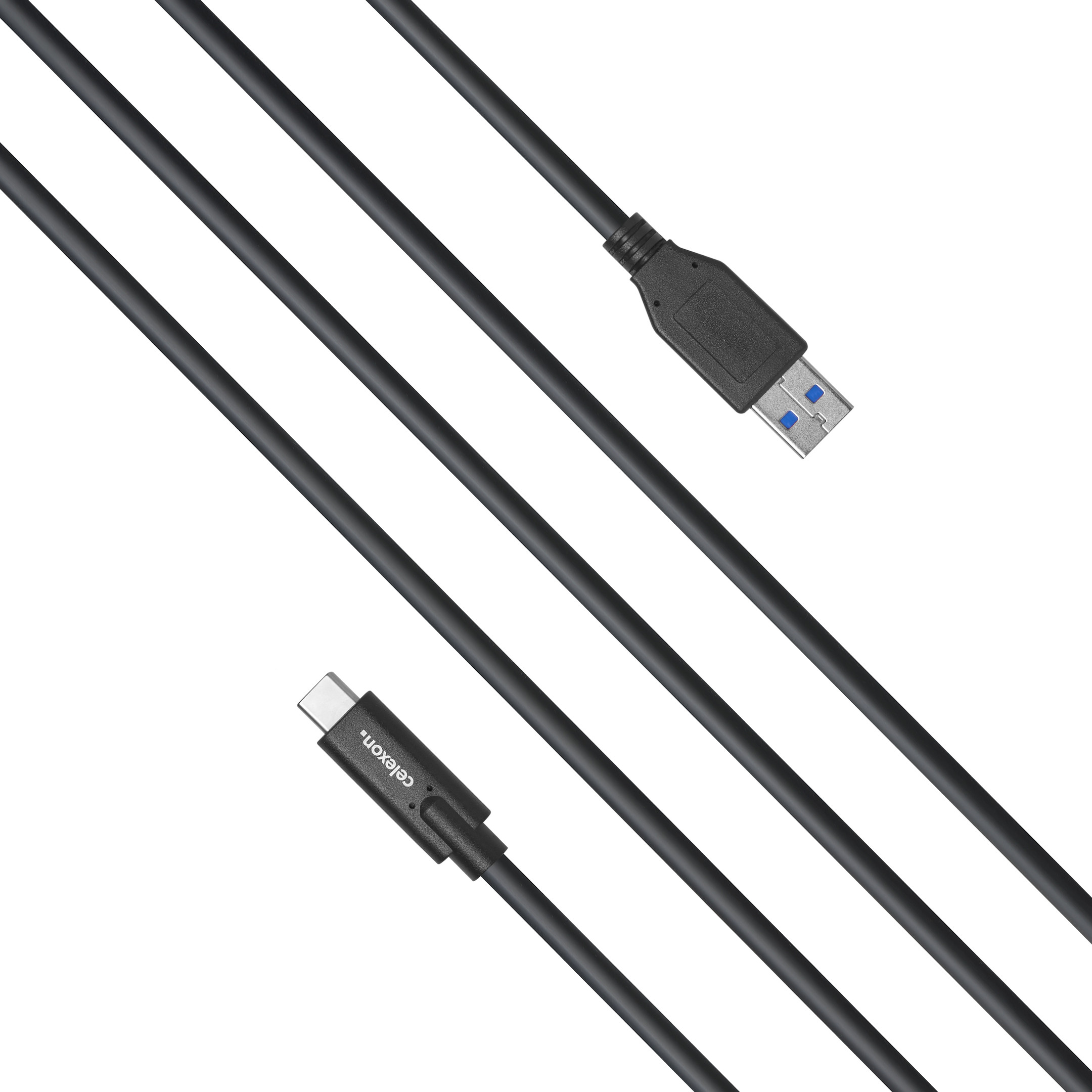 celexon USB-C auf USB-A Kabel - USB 3.2 Gen 2x1 0,5m, schwarz