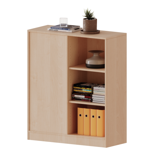 Raumteiler Regal, 3 Ordnerhöhen - Serie evo180 B/H/T: 100x118x40 cm, 6 Fächer, wechselseitig angeordnet, mit Sockel (81 mm)