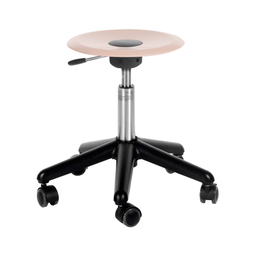 Genito UFO Hocker mit Gaslift, fahrbar, Sitzteller Polycarbonat (PC) Lieferbare Sitzhöhen: 33-41 cm