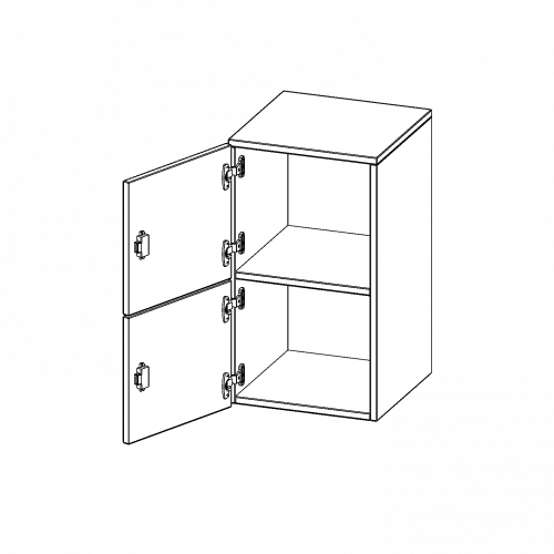Schließfach - Aufsatzschrank, 2 Ordnerhöhen - Serie evo180 B/H/T: 40,5x72x40 cm, 2 Schließfächer, Türen öffnen nach links