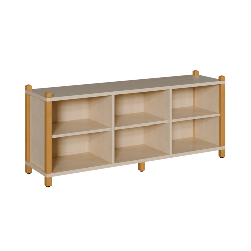 Stollen-Raumteilerregal, dreireihig B/H/T: 156x60x40 cm, mit 2 Mittelwänden und 1 Einlegeboden je Segment; mit kompletter Rückwand