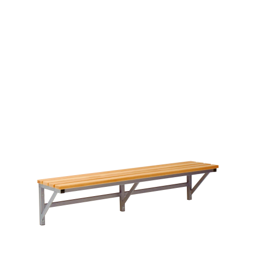 Umkleidebank wandmontiert mit Sitzfläche Melamin B/T: 100x35 cm, die 25 mm starke Sitzfläche ist melaminharzbeschichtet, die Gestellfarbe nach RAL ist wählbar
