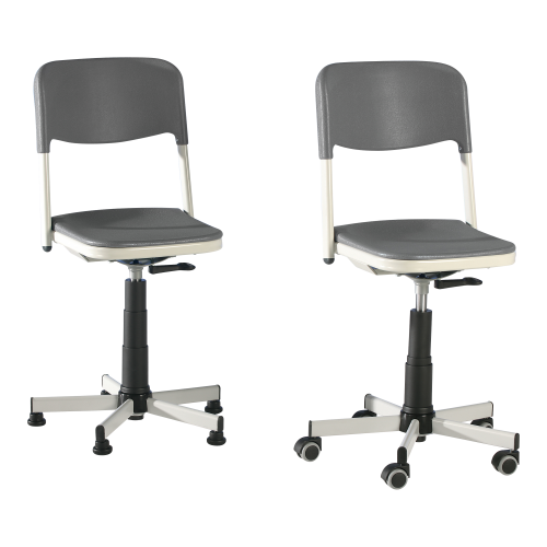 fahrbarer Drehspindelstuhl höhenverstellbar (52-72 cm), Sitz- und Rückenfläche geteilt