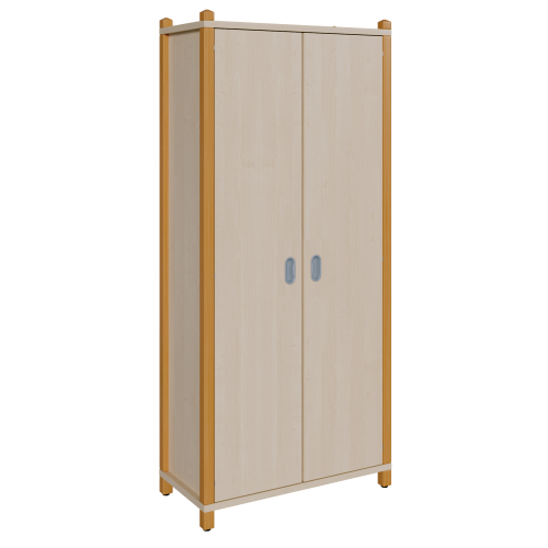 Stollen-Schrank mit 2 Türen in voller Höhe B/H/T: 82x180x40 cm, mit 2 Türen und 5 Fächern