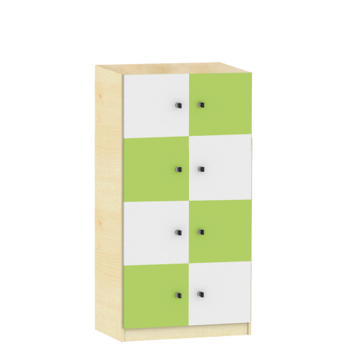 Schließfachschrank Serie SFS, zweireihig B/H/T: 80x190x50 cm, 2x4 Fächer