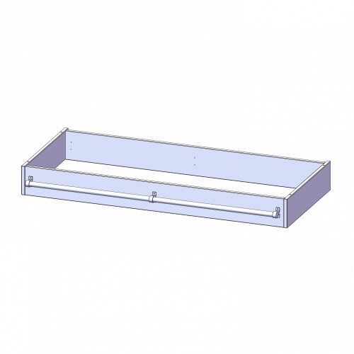 Leiterzarge zur Aufnahme einer Leiter - Serie evo180 Gesamthöhe 15 cm, für 138,7 cm breite und 60 cm tiefe Schrankwände