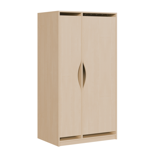 Liegepolsterschrank für 130-150 cm lange Polster, mit Fächern B/H/T: 100x190x67 cm, 2türig für bis zu 6 Matratzen, Bettwäschefächer, Korpus mit Dekortüren