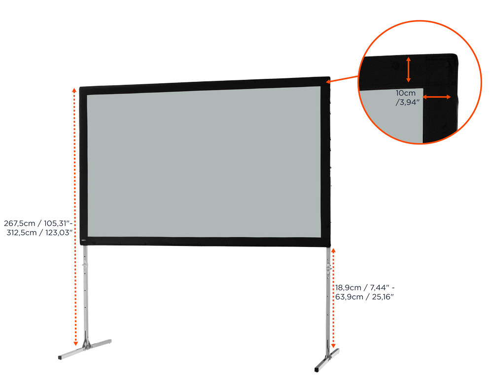 celexon Faltrahmen Leinwand Mobil Expert 366 x 229 cm, Rückprojektion