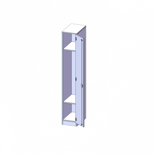 Spind Schrank, 5 Ordnerhöhen - Serie evo180 B/H/T: 30,5x190x50 cm, 1 durchgehende Tür, Tür öffnet rechts, mit Sockel (81 mm)
