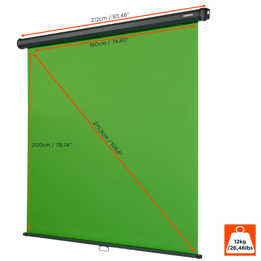 celexon Rollo Chroma Key Green Screen 200 x 190cm